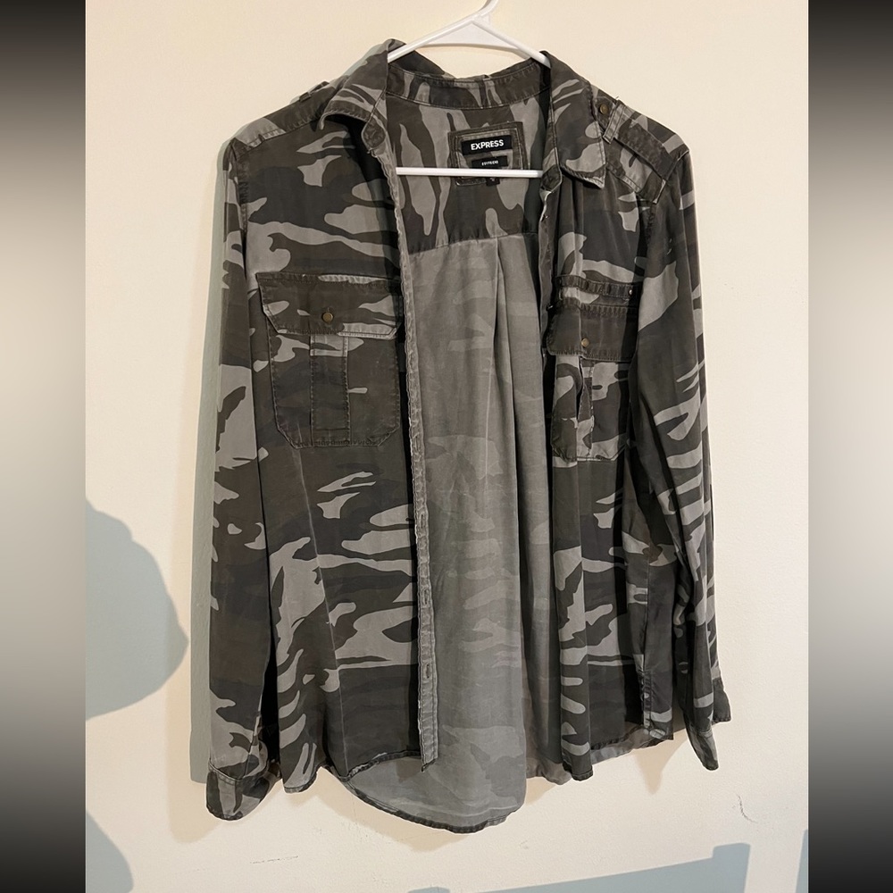 Camo button down